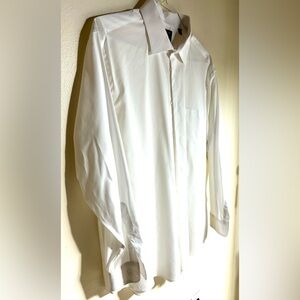 Arrow Crisp White Dress Shirt Mens Long Sleeve XL 17-17.5 32/33 Single Pocket